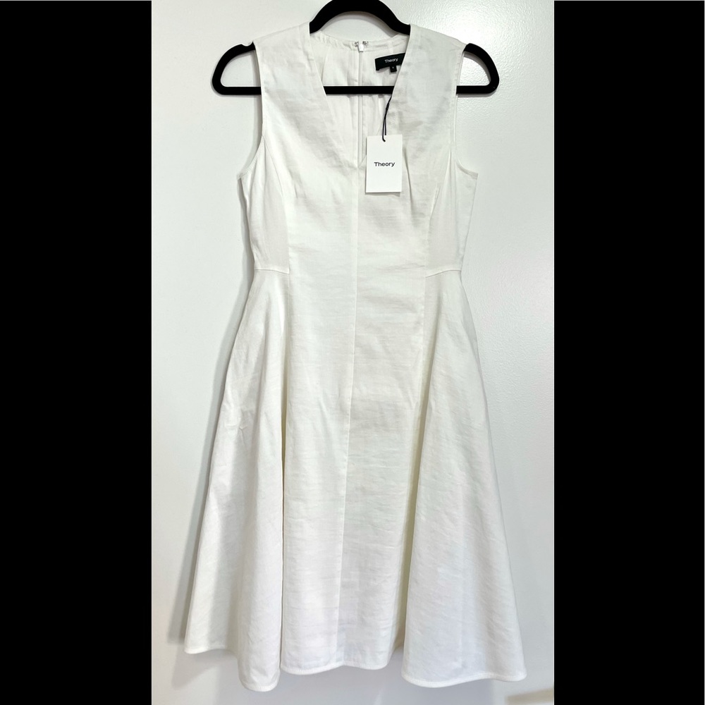 NWT: Theory white linen dress